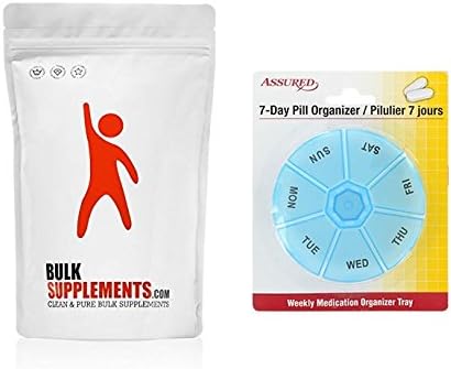 BulkSupplements puro acetil L-carnitina (ALCAR) polvo (100 gramos) con gratis 7 días plástico píldora organizadores