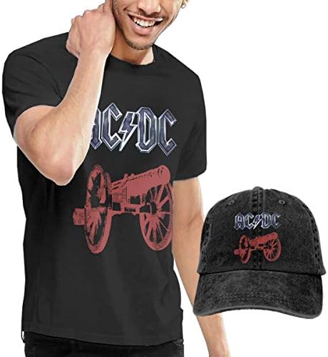 LixuA Mens ACDC Logo Short Sleeve T-Shirt and Hat Bundle