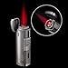 Cobber Torch Cigar Lighter, Windproof Butane Fuel Lighter for Smoking Quad 4 Jet Red Flame Refillable Butane Cigar Lighter with Punch, Large Size (Gunmetal Gray)
