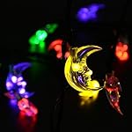 LuckLED 20ft 30 LED Moon Solar String Christmas Lights with Sensor (Multi-Color)
