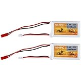 Floureon 2 Packs 7.4V 20C 1000mAh Lipo Li-Polymer RC Battery with JST Plug Connector for RC Airplane, RC Helicopter, RC Car/Truck, RC Boat RC Hobby