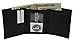 Leatherboss Leather Boys Slim Compact Flap Id Coin Pocket Trifold Wallet, Black
