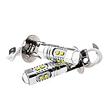 Astra Depot 2pcs 50W Cree White H3 Projector LED Bulb High Power For Headlight Daytime Running Driving Light Foglight