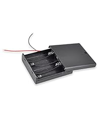 httx 6 V AA paquete de batería con cables, 4 x 1,5 V AA soporte de carcasa de batería, de la batería de almacenamiento Caja con interruptor de encendido y apagado 6 inch Bare Wire Leads