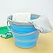 Foldable Silicone Collapsible 2.65 Gallon Bucket - Durable Blue Storage Container for Camping, Outdoor, Travel, and Household Use by Southern Homewares
