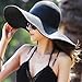 NYKKOLA Black Women's Ridge Wide Floppy Brim Summer Beach Sun Hat Straw Cap Party Garden Travel for Set of 1pcs