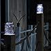 GIGALUMI Solar Powered Mercury Glass Mason Jar Lights, 2 Pack Hanging Solar Laterns Table Lights for Garden, Patio, Backyard.(Ideal Gift)