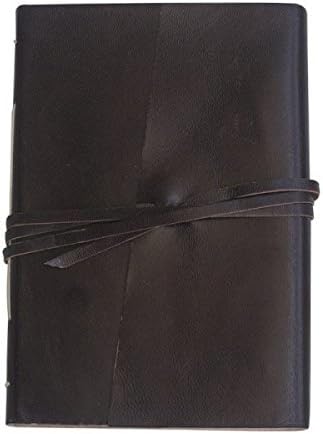 Chambers of Ink Bistre Genuine Leather Unlined Traveler's Notebook Diary with Tie - 21 cm x 14 cm, 180 Pages (Dark Brown)