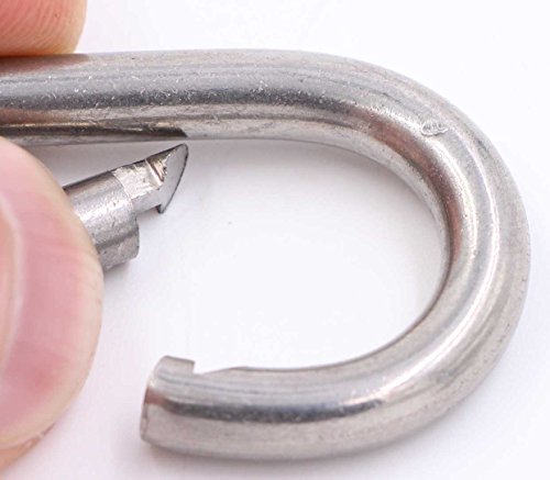 15 Pack 304 Stainless Steel Spring Snap Hooks (2.36") - Carabiner Clips For Camping, Keys