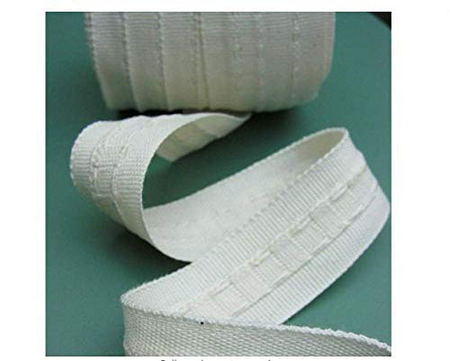 Bonnin Pencil Pleat Curtain Header Tape – Heavy Duty Pleating Tape for DIY Curtain Making & Drapes, Easy to Sew and Durable (1 inch Wide (25MM) White) (10 Meter)