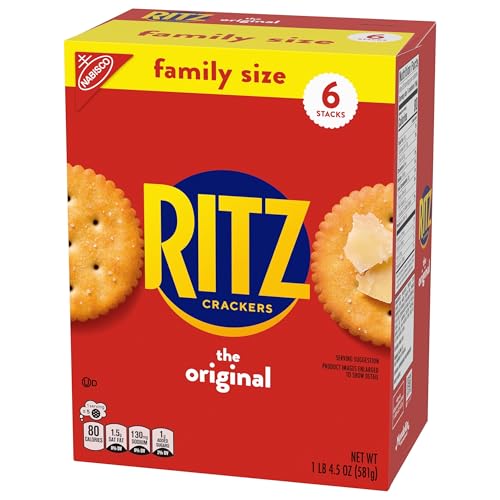 RITZ ORIGINAL CRACKERS, SNACKS FOR KIDS AND ADULTS, LUNCH SNACKS, FAMILY SIZE, 20.5 OZ