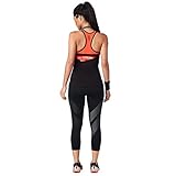 Zumba Strong Women's Breathable Halter Top Workout Tank, Bold Black, Small