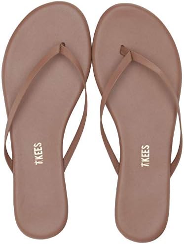 TKEES Women's Foundations Shimmer Leather Thong Sandals Flip Flops
