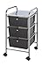 Blue Hills Studio SC3SM 13-Inch by 26-Inch by 15-1/2-Inch Storage Cart with 3 Drawers, Smoke