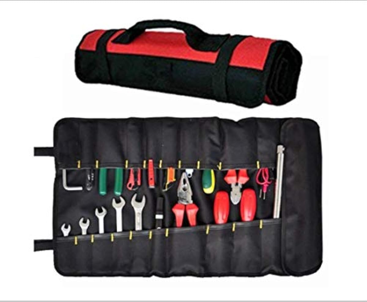 1173 Custom Leather Craft 32 Pocket Socket Tool Roll Up Pouch Organizer