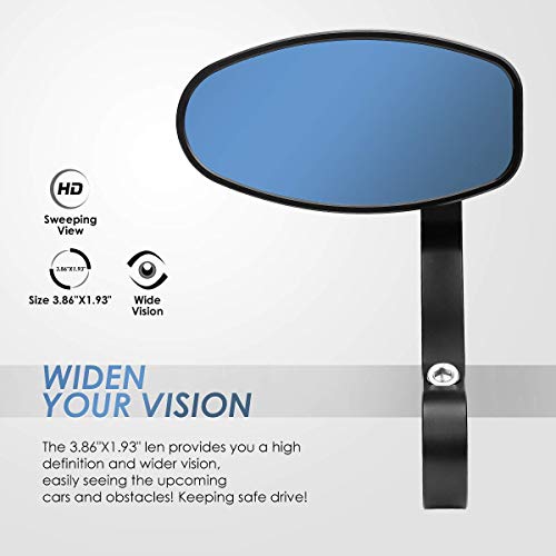 Kemimoto Motorcycle Handlebar Bar End Mirror, Rearview Mirror Universal
