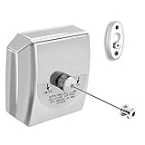 LuckIn Shower Retractable Clothesline Indoor Laundry Line, 9 Feet Single Clothes Line for Bathroom, Stainless Steel Clothes Dryer Hotel Style Drying String Wall Mounted Clothes Hanger