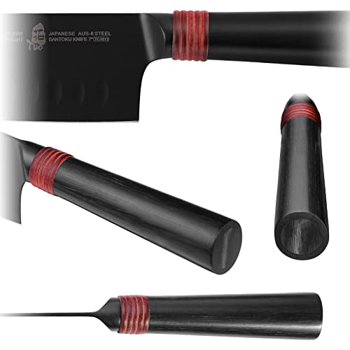 TUO Santoku Knife 7" Pro Japanese Cleaver Knife Super Sharp Hollow