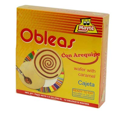 MAYTE 12 Obleas con Arequipe 100 grs. / 12 Wafers