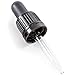 Plant Therapy Glass Droppers, 4 Pack | Use With 10 mL Essential Oil Bottle | Black Bulb Polypropylene Plastic Cap With Straight Glass Pipette Dropper, Tamper Evident Seal
