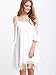 Milumia Women's Summer Cold Shoulder Crochet Lace Sleeve Loose Beach Dress