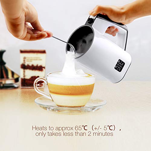 CUSIBOX Milk Frother, Electric Foam Machine, Automatic Hot and Cold Milk Steamer for Coffee, Cappuccino and Macchiato (White), stylish and easy to operate, MF003 - Thumbnail 3