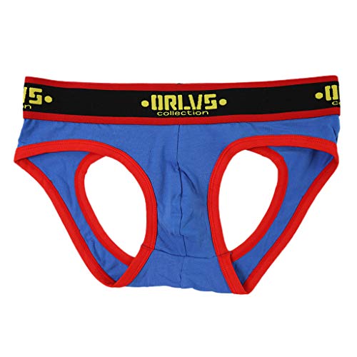 Man Sexy Briefs Underwear,Letter Printed Shorts Jockstrap Bulge Pouch Low Rise Breathable Underpant Bikinis Thongs Blue