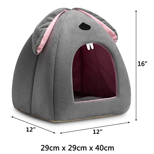 Hollypet SelfWarming 2 in 1 Foldable Comfortable Triangle Cat Bed Tent