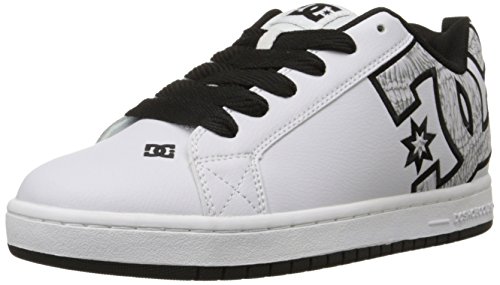 DC Men's Court Graffik SE Skate Shoe,  White/White Print,  12 M US