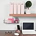 mDesign Plastic Slim Vertical File Folder Storage Organizer Bin with Handle - Hold Notebooks, Binders, Envelopes, Magazines for Home Office, Work Desktops, Ligne Collection, 2 Pack, Light Pink