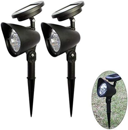 AHongem (2-Pack Solar Powered LED Light Spike Spot-light Landscape Garden Outdoor Ground Lantern Yard Path Lawn Solar Lamps