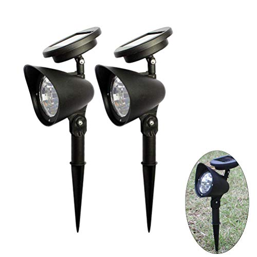 AHongem (2-Pack Solar Powered LED Light Spike Spot-light Landscape Garden Outdoor Ground Lantern Yard Path Lawn Solar Lamps