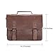 Zebella Vintage Pu Leather Briefcase Shoulder Business Laptop Messenger Bags Tote for Men - Brown