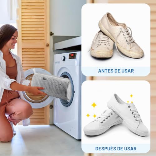 Teletrogy 2 Pieces Washing Bag for Washing Machine, Shoe Wash Bags with Side Zip, Reusable Without Distortion Large Capacity Washing Machine Bag, Grey