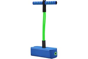 CeleMoon Fun Foam Pogo Jumper, 3 Times Stretch Funny Squeaky Sounds,Durable Jump Outdoor Toys and Squeak Pogo Stick for Kids Ages 3+, Blue