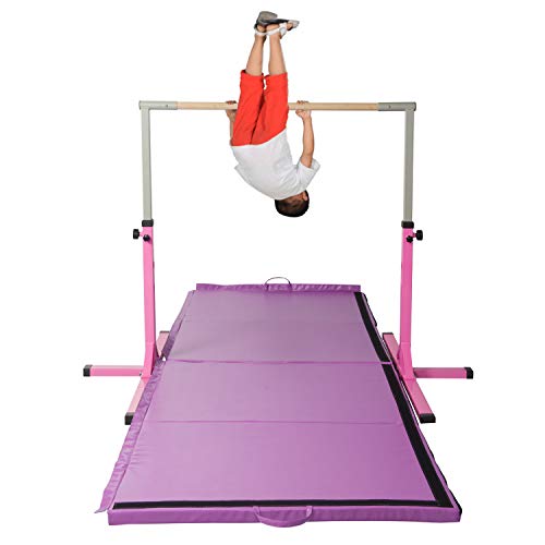 HYD-Parts Adjustable Height Kip Bar Fitness Gymnastics Training Bar, Horizontal Kip Bar for Children