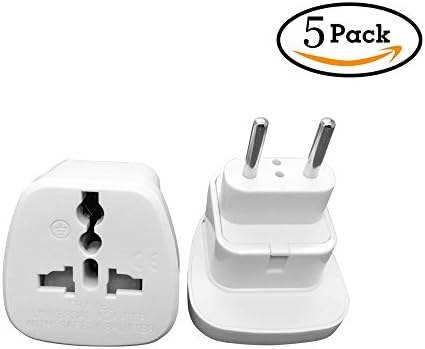 Yuadon European Plug Adapter,Universal USA UK EU AU to Schuko Germany Russia Travel Adaptor Plug-Type F