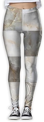 Tinger Abstract Marble Stone Blocks Pattern Womens Power Yoga Pants