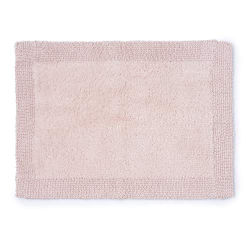 Welhome 100 Cotton Reversible Bathroom Rug Blush 17" x 24