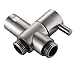 Shower Diverter Valve 3 Way Shower Diverter Valve Shower Head Adapter Shower Head Shut Off Valve Replacement Shower Head Splitter for Shower Arm Handheld Shower Head Attachment, Brushed Nickel