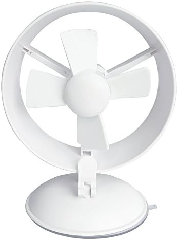 Protable Personal USB Fan with Suction Cup Base Suitable for Home, Office, Travel for Car (White)