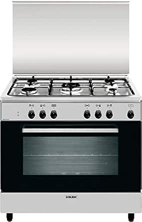 Glem Gas AN965EI Serie Alpha - Cocina de gas con horno eléctrico (5 fuegos,  90 x 60 cm) : Amazon.es: Grandes electrodomésticos