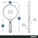 Fancii Large LED Lighted Handheld 2X Magnifier with 3.5X Zoom, 5.5 Inches Oversized Illuminated Magnifying Glass with Light