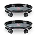 Murilan 2 Pack of 14 inch Plant Caddies with 5 Wheels, Round Flower Pot Mover, Indoor Rolling Planter Dolly on Wheels, Outdoor Planter Trolley Tray Coaster, Black (2 Pack(14inch))