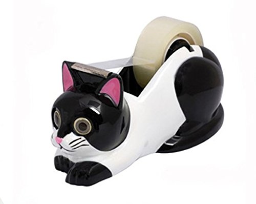 White and Black Cat Tape Dispenser - //medicalbooks.filipinodoctors.org