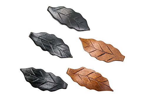 Islandoffer Handcrafted Wooden Chopstick Rest Spoon Fork Knife Holder leaf Designed, Set of 6 - Thumbnail 7