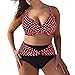 Womens Plus Size Swimsuit Mlide Two Piece Swimwear Push-Up Dot Print Bikini High Waist Beachwear Redthumb 1