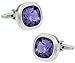 Cuff-Daddy Swarovski Tanzanite Blue Purple Crystal Cufflinks with Presentation Box