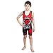 Wrestling Singlet by KO Sports Gear: Red SKULL DESIGN - Closeout Priced!