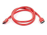 Monoprice 108790 3-Feet SATA External Shielded Cable, eSATA to eSATA Type I to Type I, Red (2 Pack)